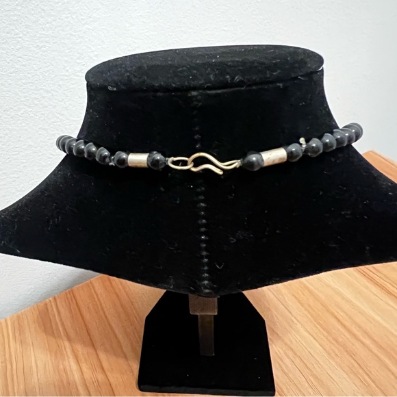 Vintage Boho Eclectic Beaded Heart Necklace with Crystals - Picture 5 of 11